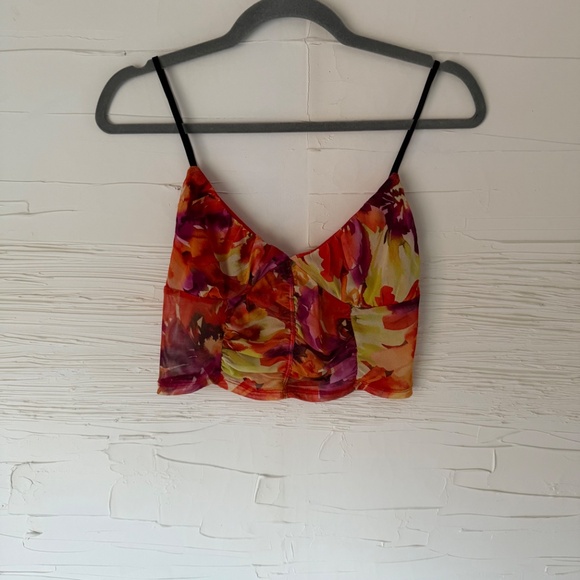 Garage | Tropical Print Crop Top | Size Medium - Picture 2 of 6